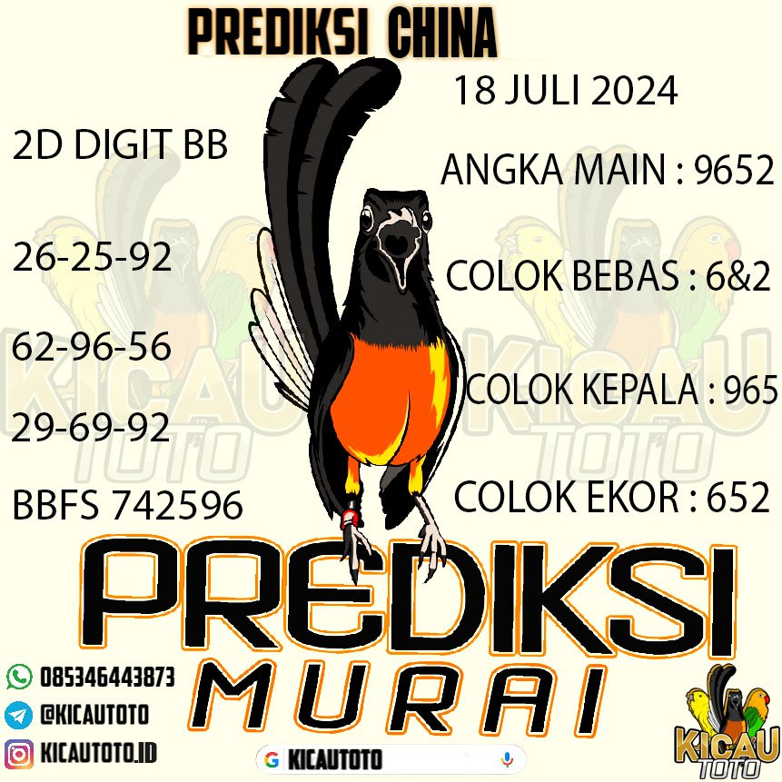 PREDIKSI TOGEL CHINA HARI INI TANGGAL 18 JULI 2024