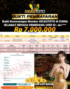 BUKTI JACKPOT MEMBER KICAUTOTO SLOT GAME TOGEL CHINA – 7.000.000,- LUNAS 30 OKTOBER 2024