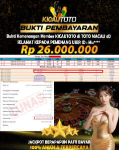 BUKTI JACKPOT MEMBER KICAUTOTO TOTO MACAU 4D  26.000.000- LUNAS 13 NOVEMBER  2024